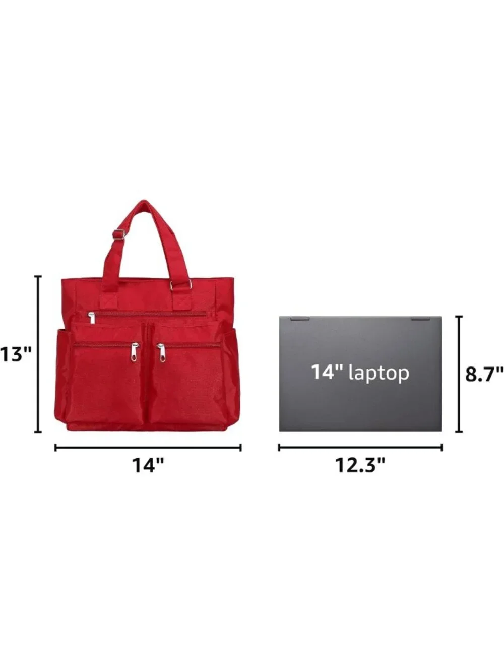 Waterproof Canvas Tote Bag | Multi-Pocket Shoulder Bag for Work & Travel